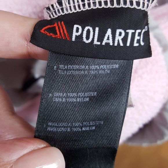 THE NORTH FACE Jacket Girls XL Pink Gray Zip Up Denali Fleece Polartec - Picture 7 of 11